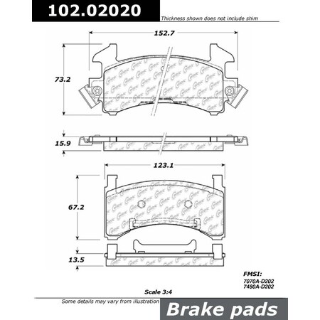 Centric Parts CTEK Brake Pads, 102.02020 102.02020